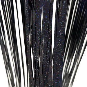 Laser Glitter Black Foil Fringe Party Rain Curtain