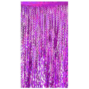 Laser Glitter Wavy Hot Pink Tinsel Fringe Foil Curtain party decorations