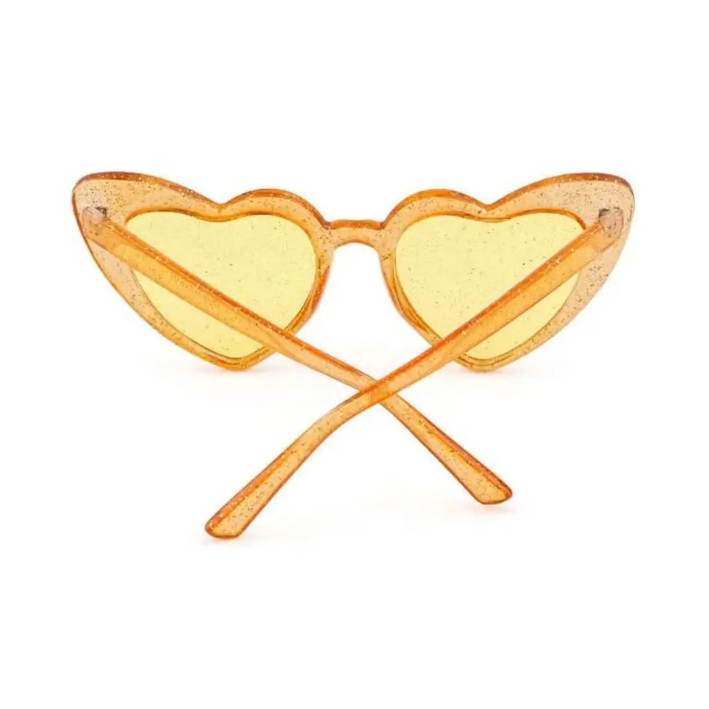 Glitter Orange Cat Eye Shaped Party Sunglasses