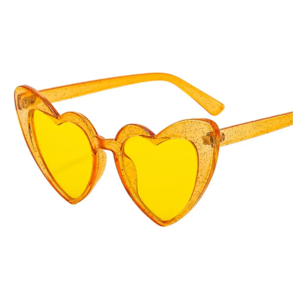 Glitter Orange Cat Eye Shaped Party Sunglasses