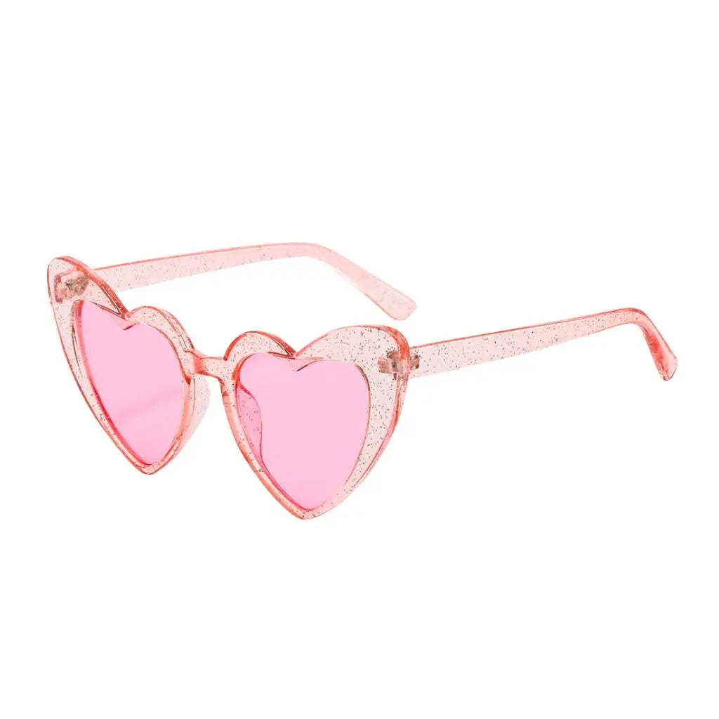 Glitter Pink Cat Eye Shaped Party Sunglasses