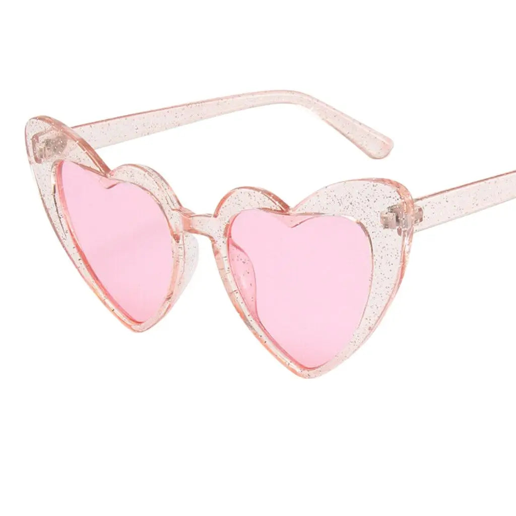 Glitter Pink Cat Eye Shaped Party Sunglasses