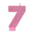 Glitter Pink Number 7 Candle