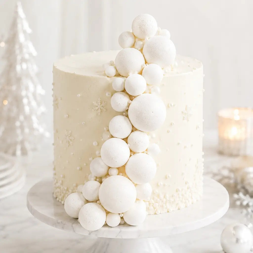 Glitter White Deco Foam Ball Cake Topper Set 20 Pack