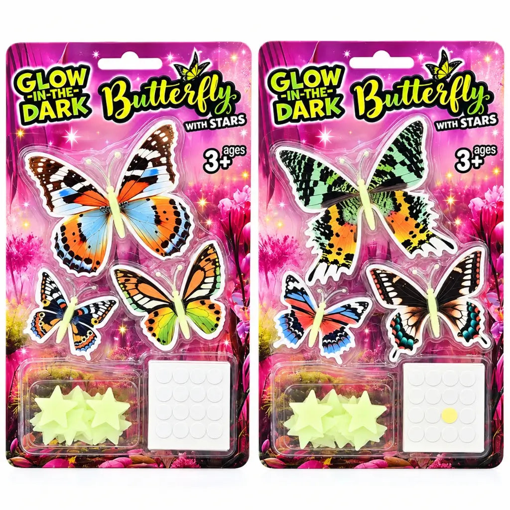 Three colourful butterfly decorations for children’s bedroom walls