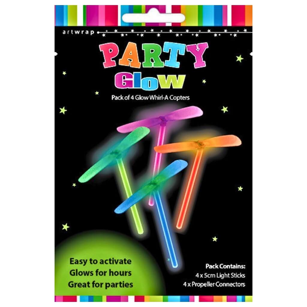 Glow whirler copter party toy