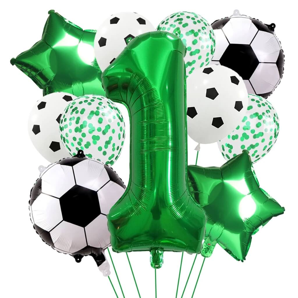 Sports theme party balloons for birthdays, school events and celebrations age 1
