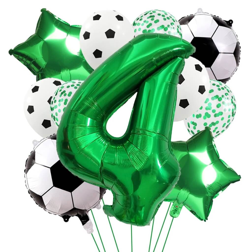 Game day soccer balloon set with foil and latex mix number 4