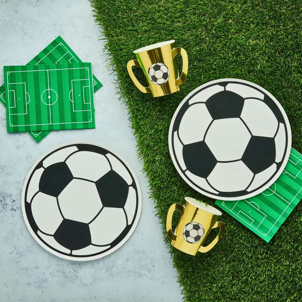 soccer themed kids birthday party tableware