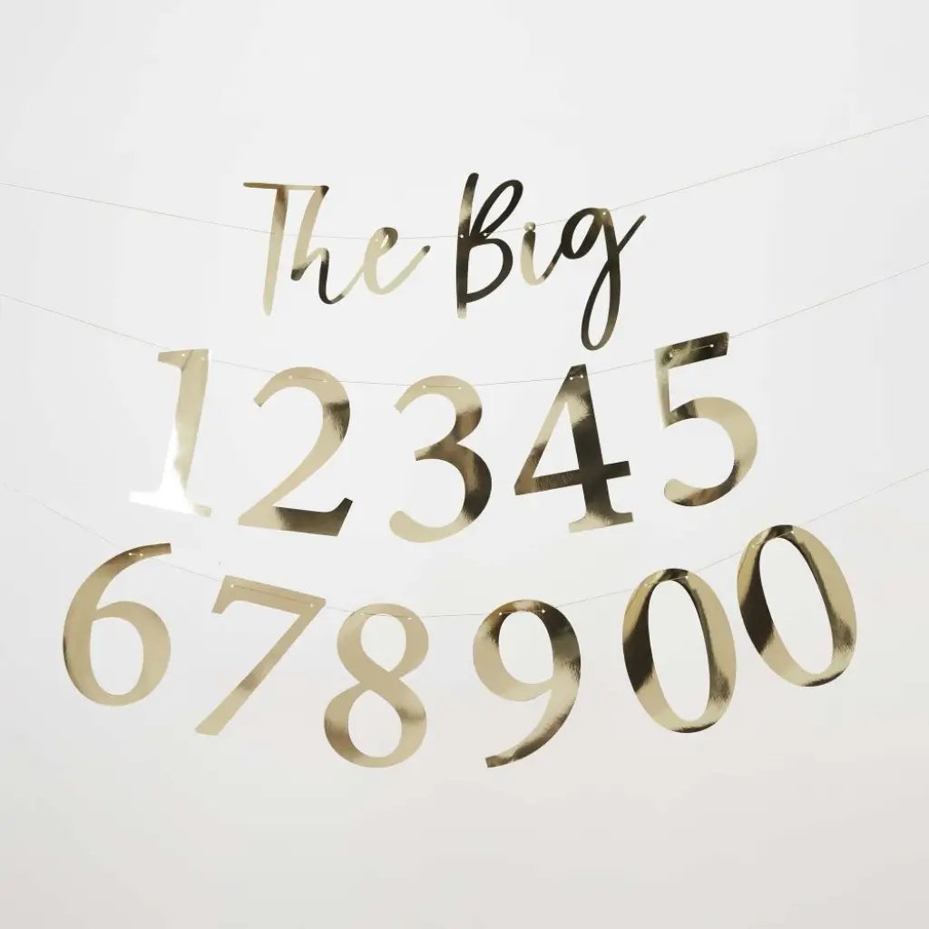 Gold The Big Customisable Milestone Birthday Banner