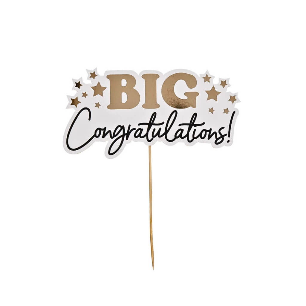 Gold big congratulations celebration cake topper