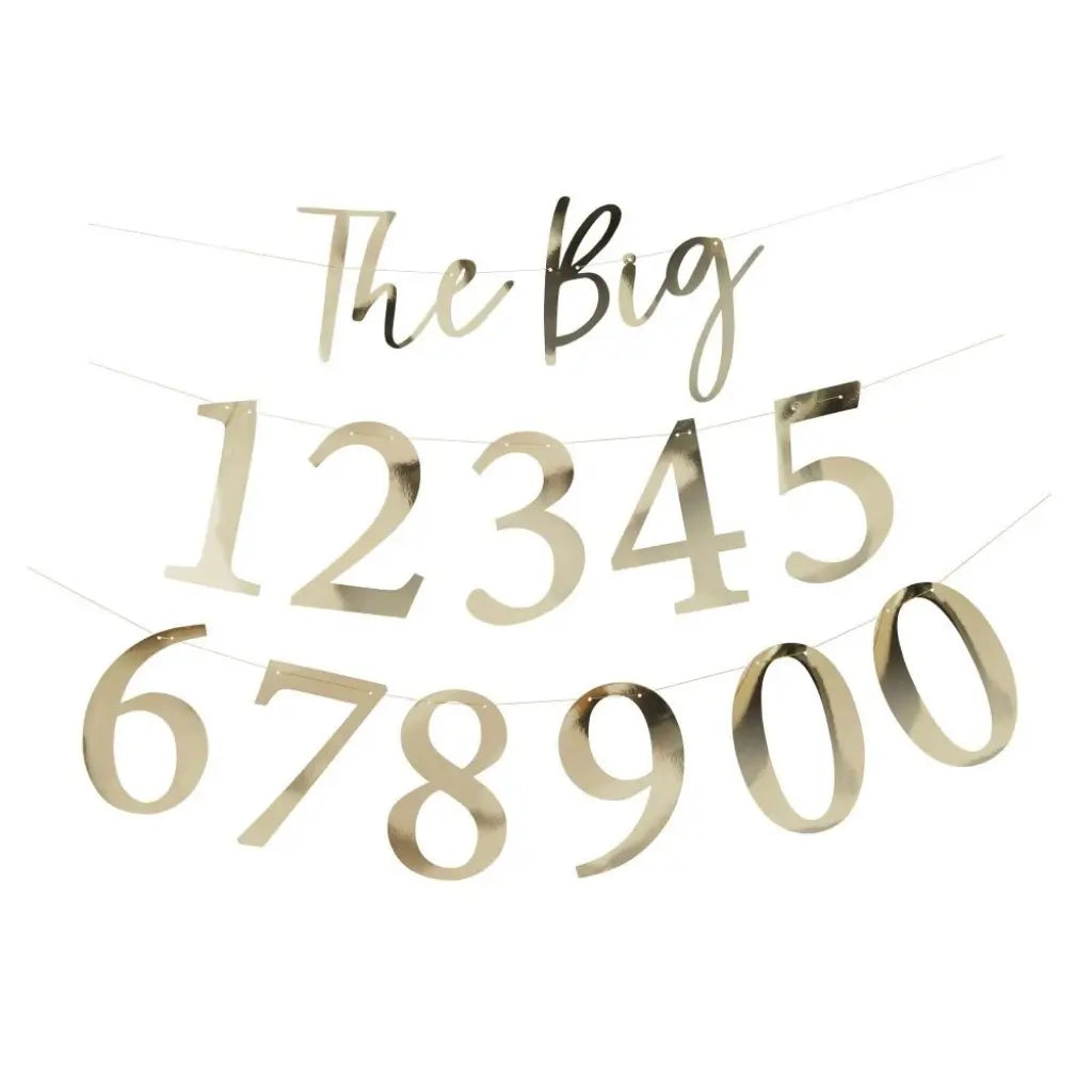 Gold The Big Customisable Milestone Birthday Banner