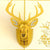Gold Stag Head Wall Mount Pop Up Card