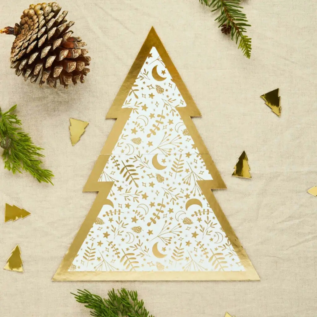Gold Christmas Tree Grazing Board for festive grazing spreads
