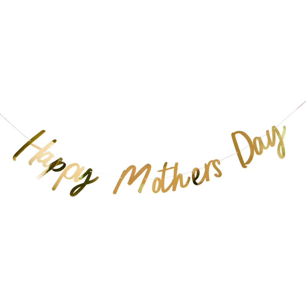 Gold Happy Mother’s Day banner for brunch party theme