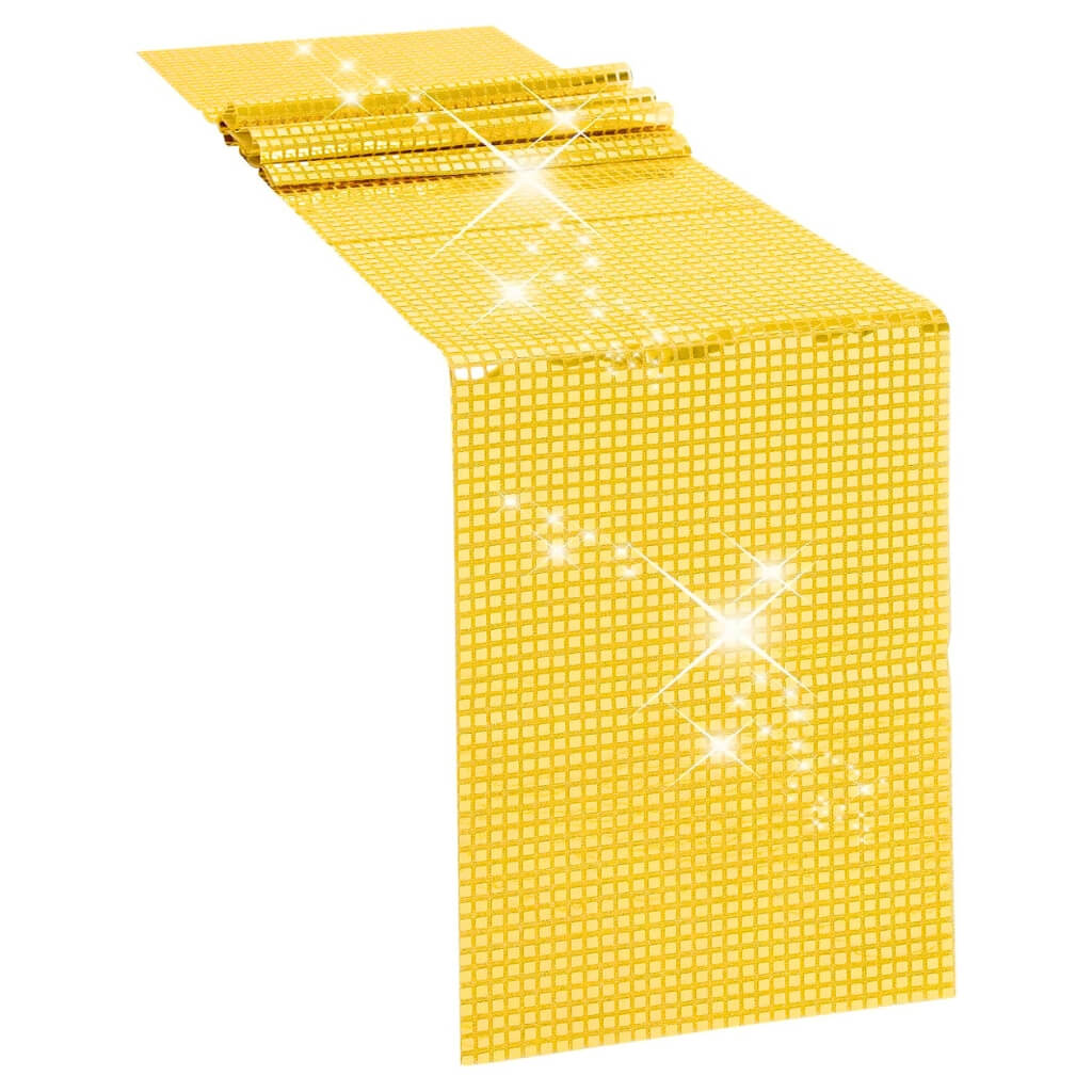 Glitter Gold Disco Party Table Runner