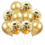 12-inch Chrome Gold 30th Birthday Confetti Balloons 10 Pack