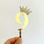 Gold Mirror Acrylic Number 9 Rhinestone Crown Cupcake Topper