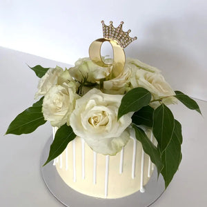 Acrylic Gold Age 9 Rhinestone Crown Cupcake Topper