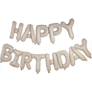 Nude & Gold Speckle HAPPY BIRTHDAY Balloon Bunting