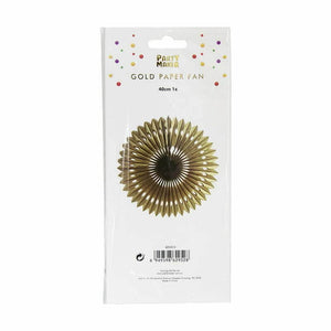 40cm Gold Paper Decorative Party Fan 1 Pack