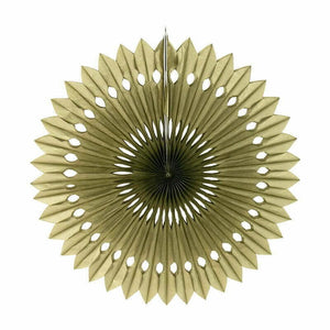 40cm Gold Paper Decorative Party Fan 1 Pack