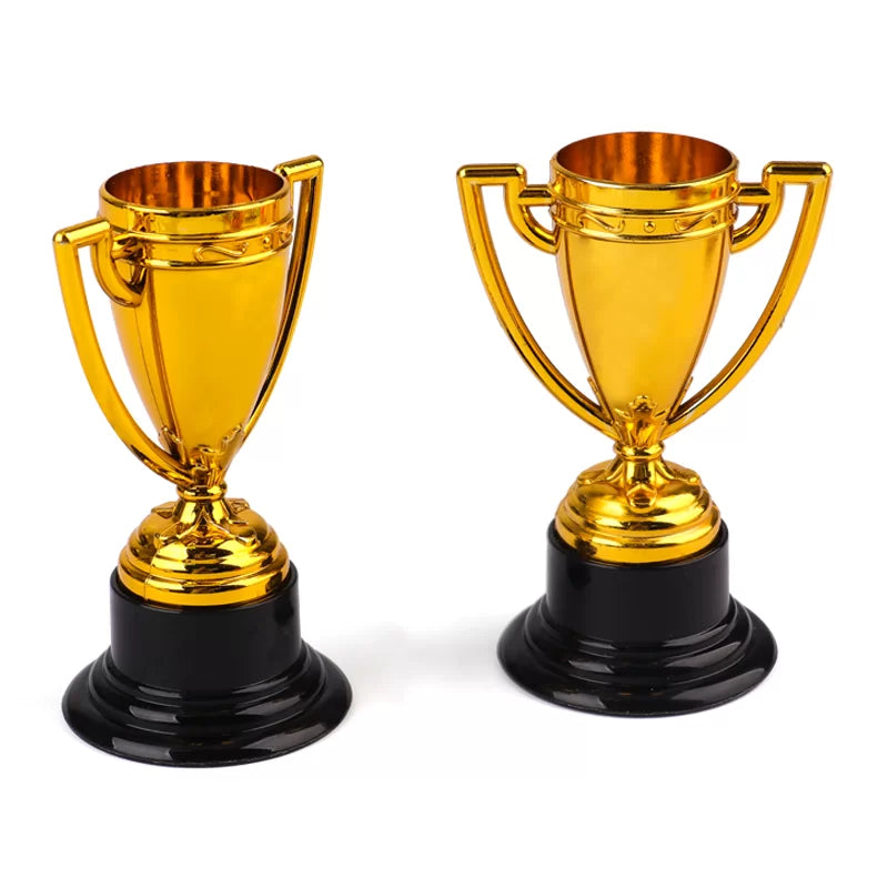 Gold Trophies 2pk kids birthday party favours loot bag fillers