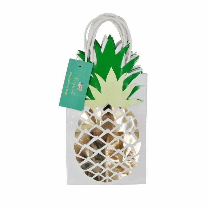 Golden Pineapple Gift Bags 3 Pack  - goodie bag party favours