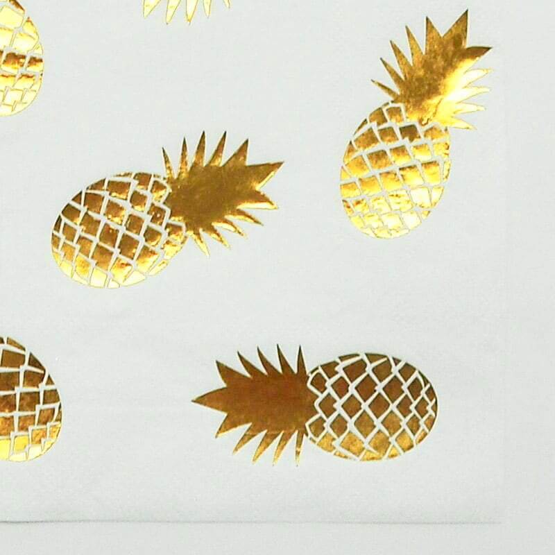 Golden Pineaple Paper Lunch Napkins 16 Pack