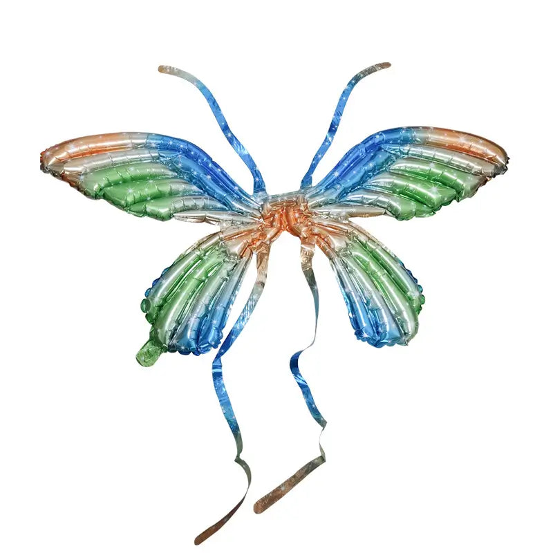 Large Butterfly Fairy Wing Foil Balloon - Gradient Blue Green