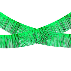 Metallic Green&nbsp;Foil Tinsel Fringe Rain Foil Banner Wall Backdrop Decorations.