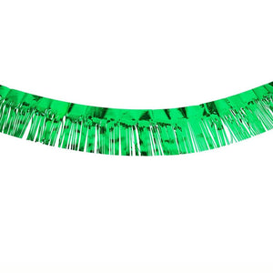 Metallic Green&nbsp;Foil Tinsel Fringe Rain Foil Banner Wall Backdrop Decorations.