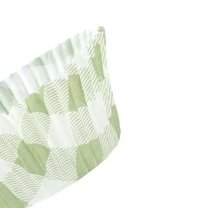 Green Gingham Paper Cupcake Cases baking cups 25pk