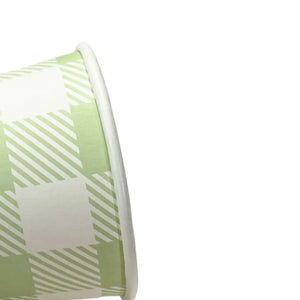 Green Gingham Paper Cups 20pk