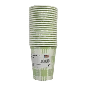 Green Gingham Paper Cups 20pk