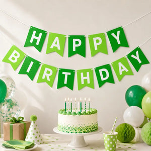 Green Happy Birthday Paper Bunting
