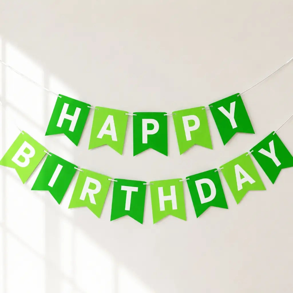 Green Happy Birthday Paper Bunting