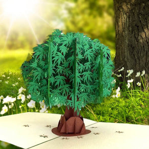 Green Japanese Maple Tree 3D Pop Up Greeting Card - Online Party Supplies