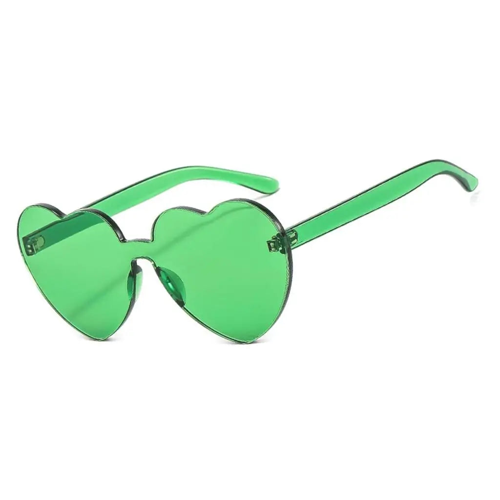 Green Love Heart Party Sunglasses