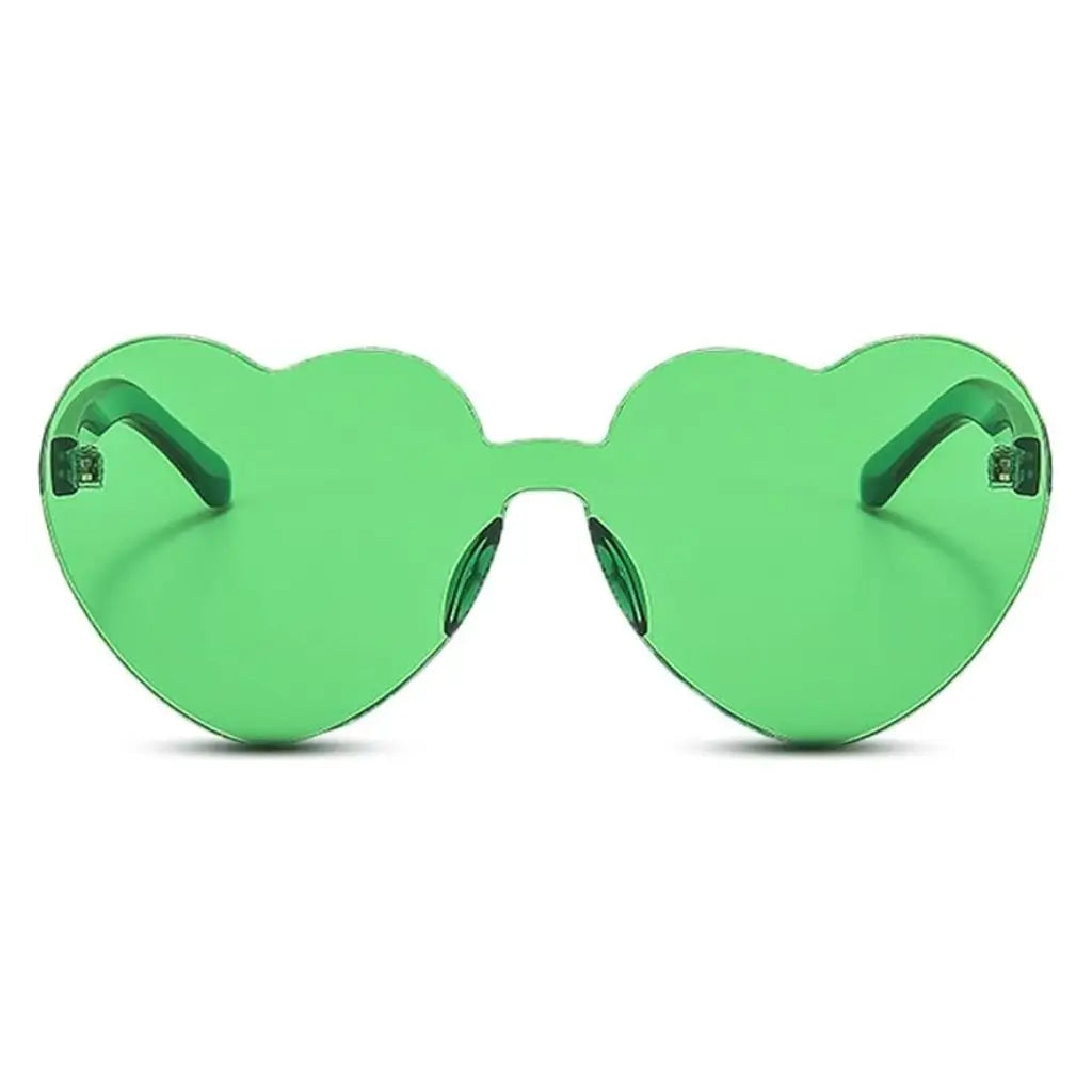 Green Love Heart Party Sunglasses