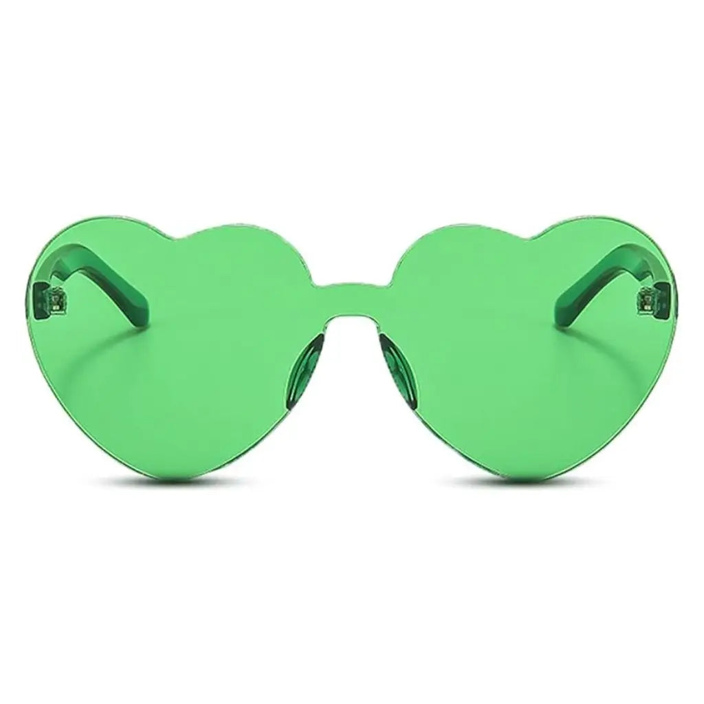 Green Love Heart Party Sunglasses