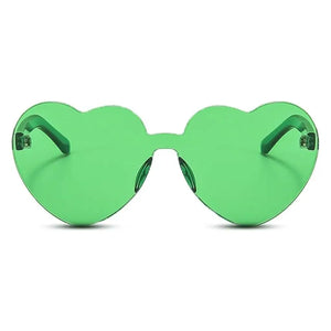Green Love Heart Party Sunglasses