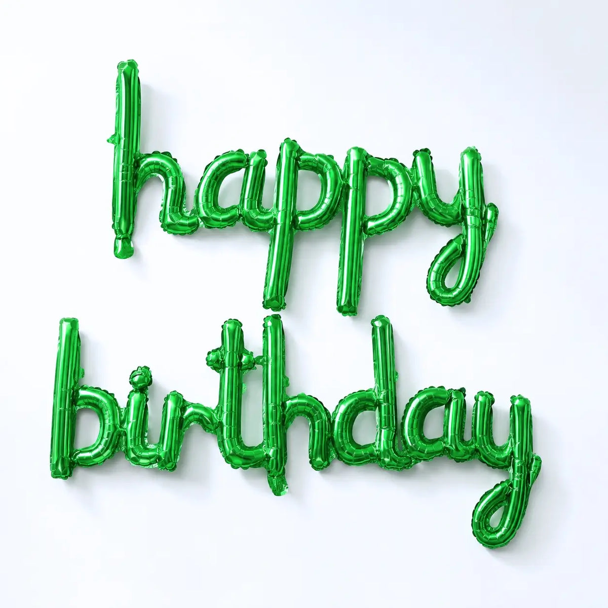 Green Lowercase Happy Birthday Foil Balloon Banner