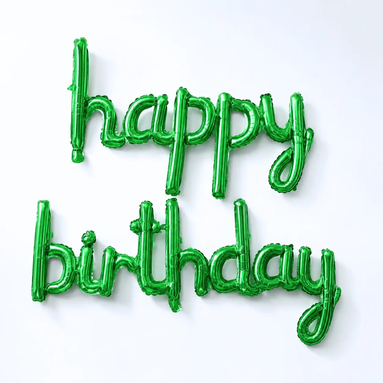 Green Lowercase Happy Birthday Foil Balloon Banner