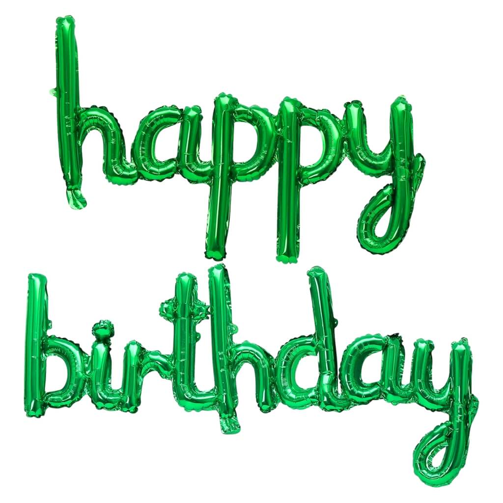 Reusable green happy birthday mylar foil letters for birthday decorations