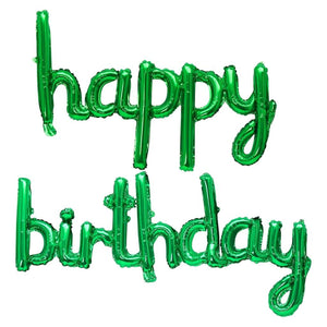 Reusable green happy birthday mylar foil letters for birthday decorations