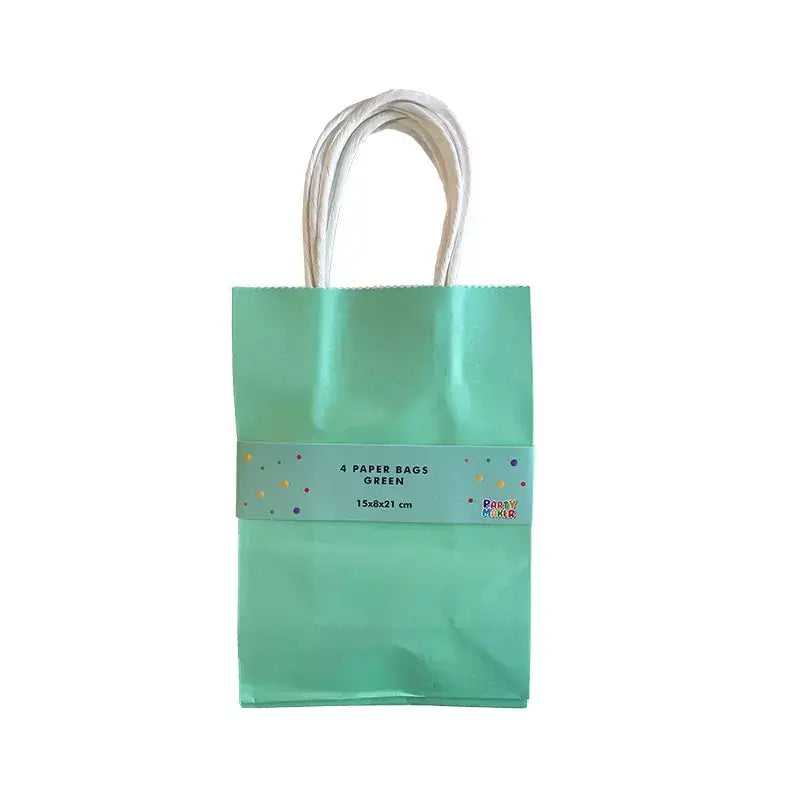 Green Paper Gift Bags 4pk