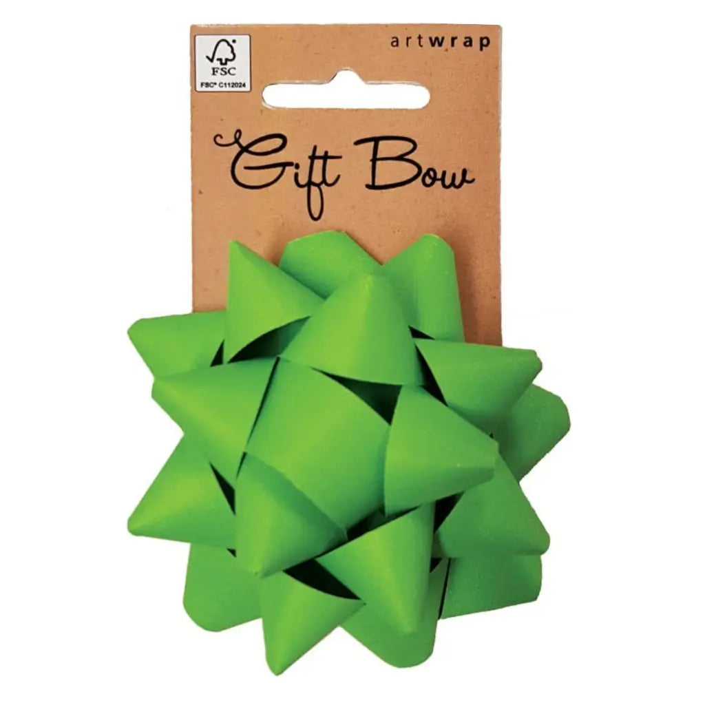 Green Paper Star Gift Bow Medium 7cm
