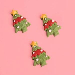 Green, red and gold Christmas icing decorations