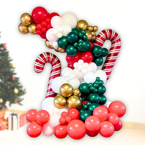 Green & Red Christmas Balloon Garland DIY Kit 129pk